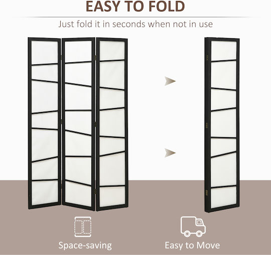 HomCom Decorative Room Divider Wooden with 3 Panels 135x170cm