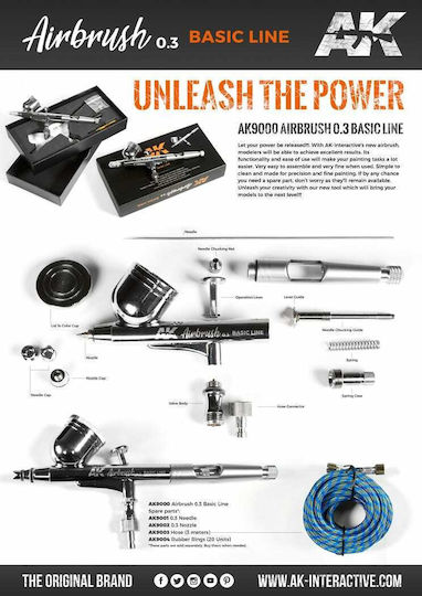 AK Interactive Airbrushing Basic with 7ml Tank Injector 0.3mm