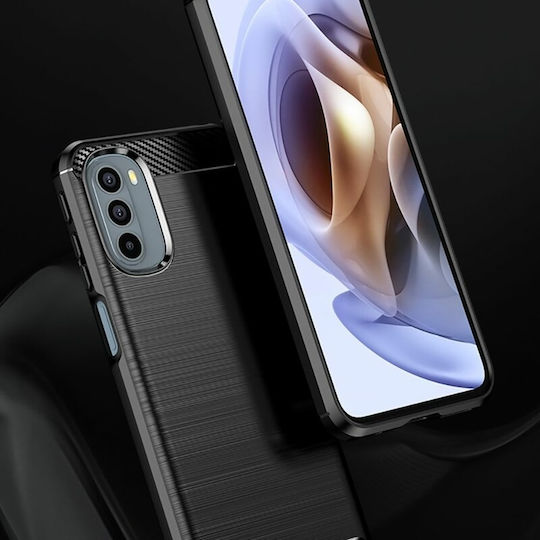 Techsuit Carbon Back Cover Σιλικόνης Μαύρο (Moto G31)