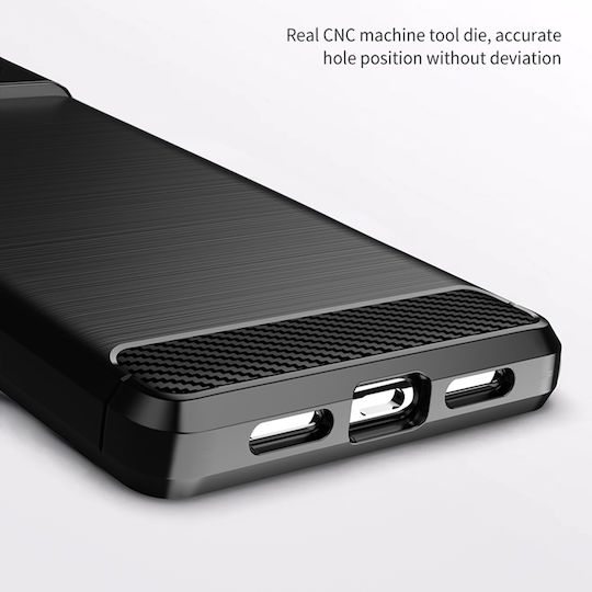 Techsuit Carbon Umschlag Rückseite Silikon Schwarz (Google Pixel 6)