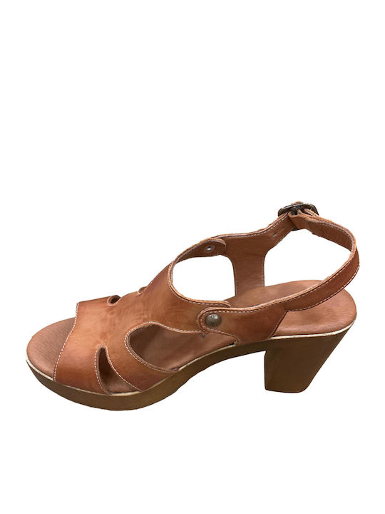 Leather Sandals Anatomic Tabac Brown