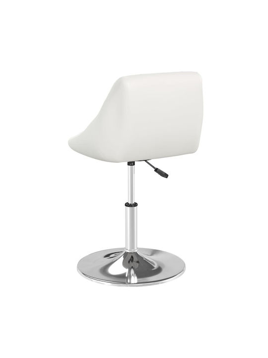 Stool Bar with Back & Adjustable Height White 44x46x62.5-77.5cm