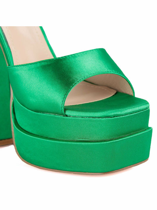 Silia D Platform Fabric Women's Sandals Green