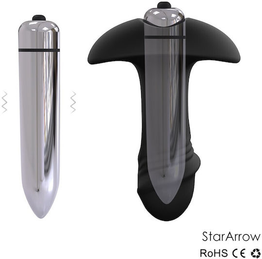 La Lolita Amsterdam Stararrow Πρωκτική Σφήνα με Δόνηση Μαύρη 10cm