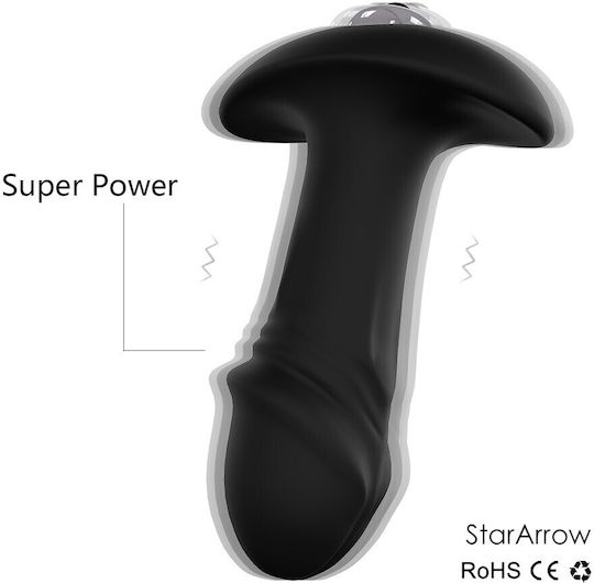 La Lolita Amsterdam Stararrow Πρωκτική Σφήνα με Δόνηση Μαύρη 10cm