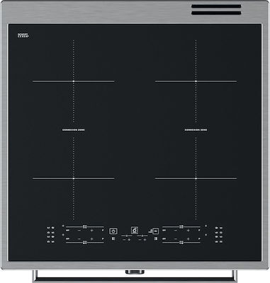 Whirlpool Κουζίνα 83lt με Επαγωγικές Εστίες Π60εκ. Inox