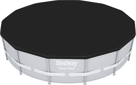 Bestway Flowclear Χειμερινό Προστατευτικό Κάλυμμα Πισίνας Στρογγυλό Διαμέτρου 396εκ. Μαύρο