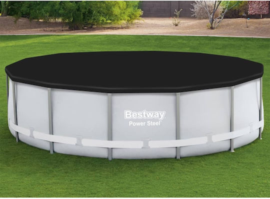 Bestway Flowclear Χειμερινό Προστατευτικό Κάλυμμα Πισίνας Στρογγυλό Διαμέτρου 396εκ. Μαύρο