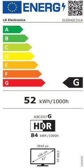 LG Smart Television 42" 4K UHD OLED OLED42C31LA HDR (2023)
