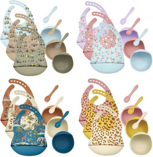 Queen Mother Llama Feeding Set Made of Silicone with Anti-Slip Turquoise Base 3 Pieces for 6+ Months