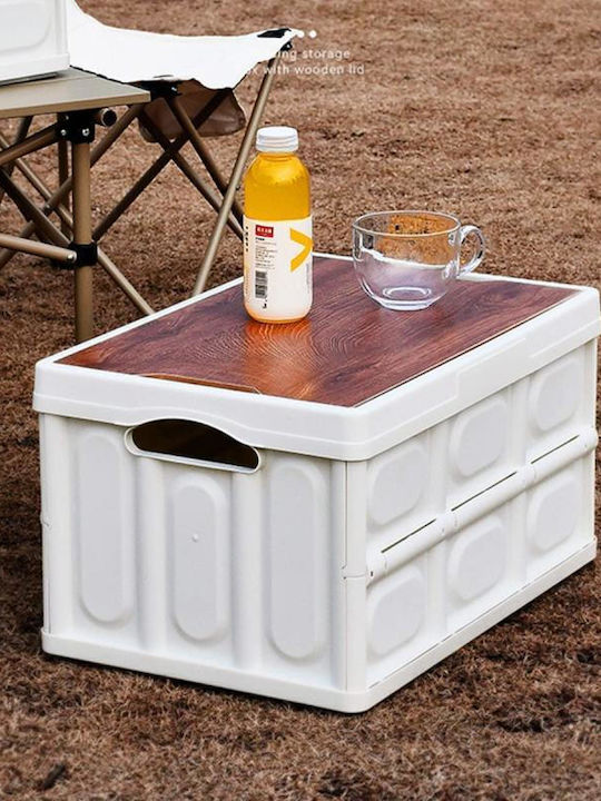 Viosarp Wooden Storage Box with Lid Gray 53x35x28.5cm