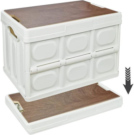 Viosarp Wooden Storage Box with Lid Gray 53x35x28.5cm