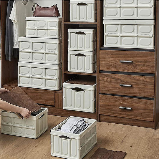 Viosarp Wooden Storage Box with Lid Gray 53x35x28.5cm