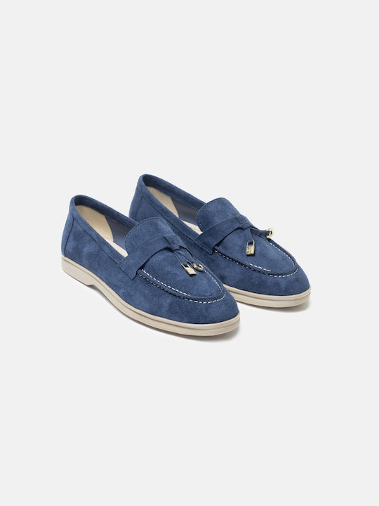 InShoes Women's Loafers in Blue Color