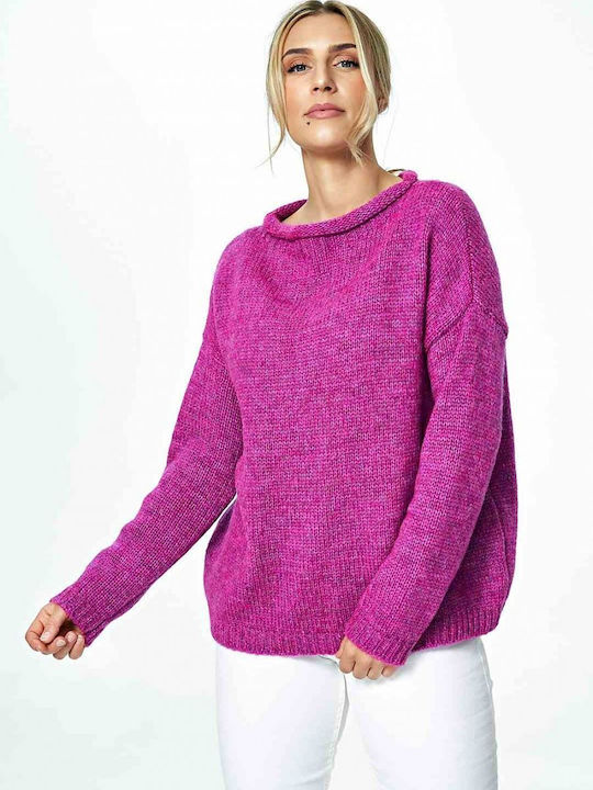 Figl M888 Women's Long Sleeve Sweater Woolen Purple