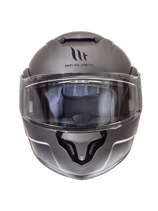 MT Atom Sv Transcend Titanium Matt Motorcycle Helmet Flip-Up ECE 22.05 1750g with Sun Visor