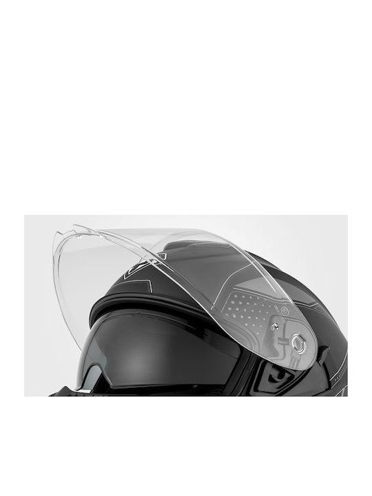 Yohe 981 SV Titanium Checkmate Cască Moto Față întreagă ECE 22.05 1450gr cu Sunvisor