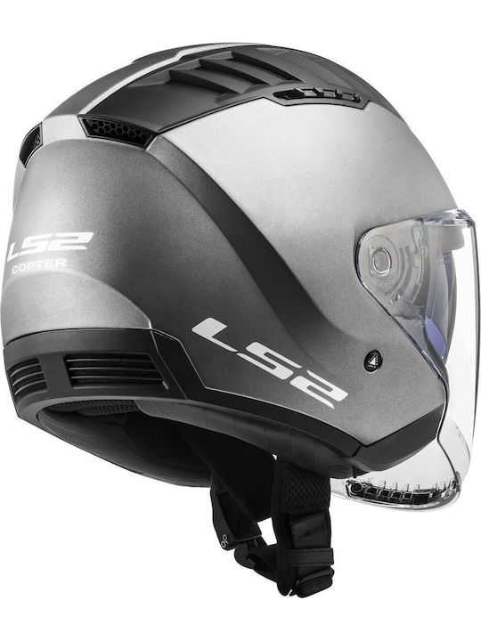 LS2 OF600 Copter Silver Matt Motorradhelm Jet ECE 22.05 1250gr