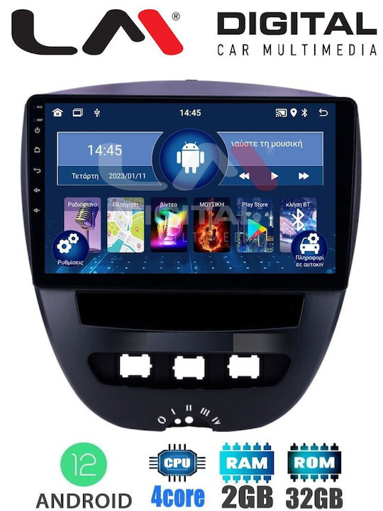 LM Digital Ηχοσύστημα Αυτοκινήτου για Citroen C1 2005-2014 (Bluetooth/USB/AUX/WiFi/GPS) με Οθόνη Αφής 10.1"