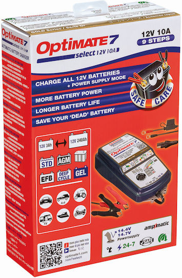 Tecmate Optimate 7 Select Устойчив Мотоциклетен Зарядно Устройство