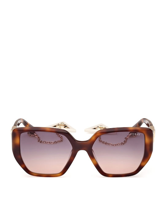 Guess Women's Sunglasses with Brown Tartaruga Horn-Rimmed Frame and Grey Gradient Lens GU7892 52B