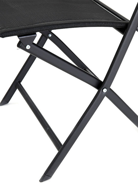 Outdoor Chair Metallic Kilda Black 45x45x83cm