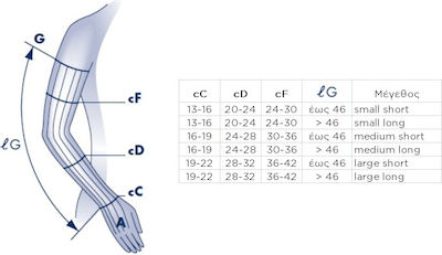 Sigvaris Traditional 503 Short Μανίκι Διαβαθμισμένης Συμπίεσης με Παλάμη 23-32 mmHg Μπεζ