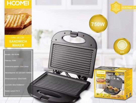 Hoomei Сандвич тостер за 2 Сандвичи 750W Inox