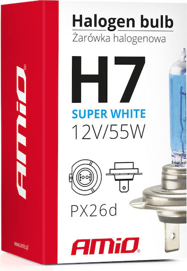 AMiO Lamps Car H7 Halogen 4200K Natural White 12V 55W 1pcs
