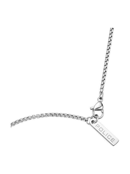 Police Necklace from Gold Plated Steel Black