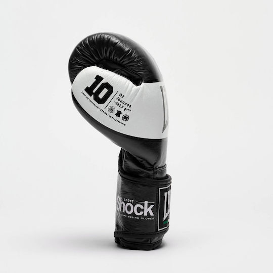 Leone Shock Boxing Gloves Leather for Match Black