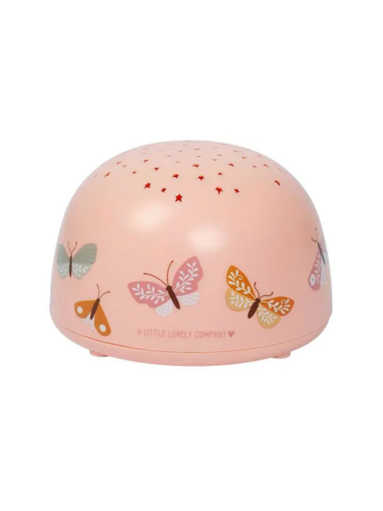 A Little Lovely Company Led Kids Projector Lamp Butterflies with Design Projection Pink 14x14x9εκ.