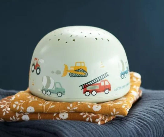 A Little Lovely Company Lumini LED Lampă de proiecție pentru copii Vehicles cu Proiecție de Desene Verde 14x14x9εκ.