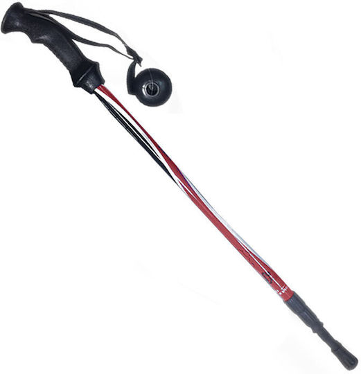 Alpin Pair of Telescopic Aluminum Trekking Poles Red 290gr