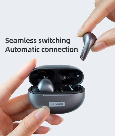 Lenovo LP5 In-ear Bluetooth Handsfree Ακουστικά με Θήκη Φόρτισης Μαύρα
