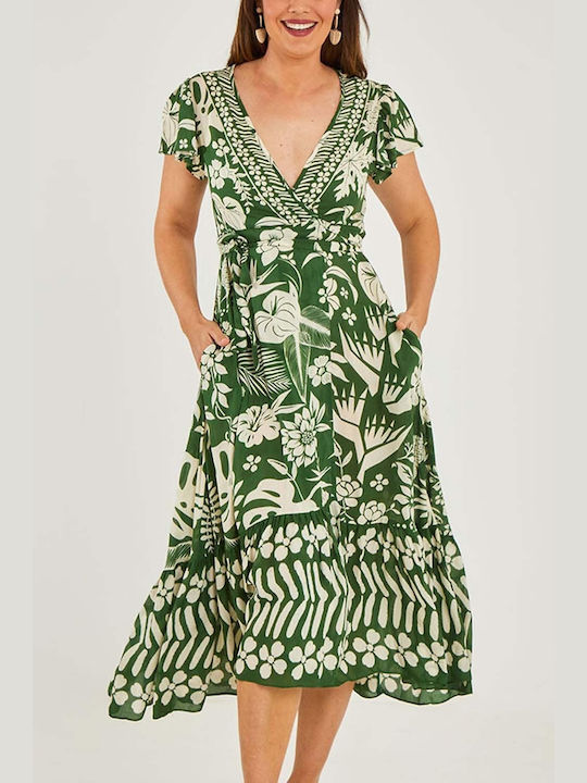 Palm Wrap dress PALMWRAP-ERL emerald