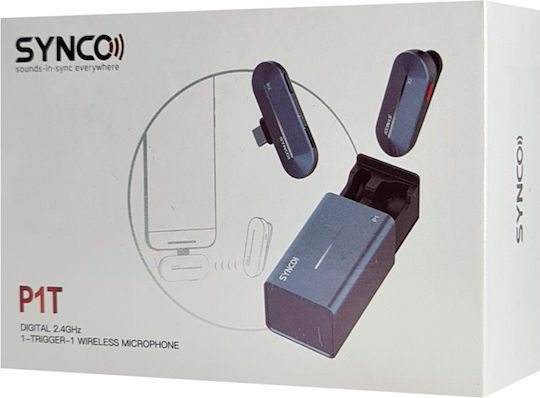 Synco P1T Безжично Микрофон Πέτου, Clip On за Вокали в Gray Цвят