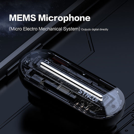 Synco P1T Безжично Микрофон Πέτου, Clip On за Вокали в Gray Цвят