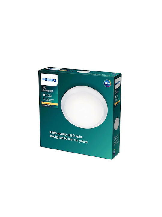 Philips myLiving Cinnabar Πλαφονιέρα Οροφής 40.4εκ. Λευκή με Ενσωματωμένο LED