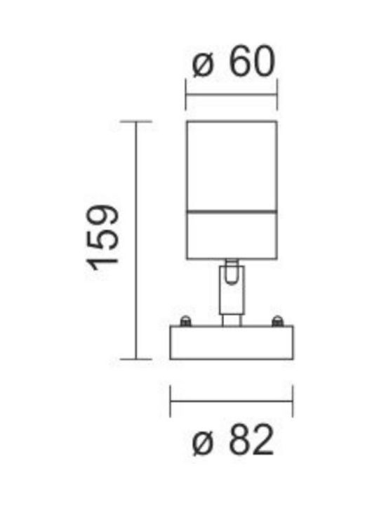 Spot Light Μονό Σποτ με Ντουί GU10 σε Ασημί Χρώμα