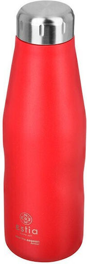 Estia Travel Flask Save Aegean Recyclable Bottle Thermos Stainless Steel BPA Free 500ml Scarlet Red