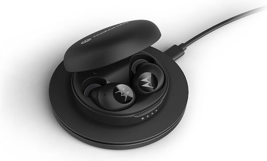 Motorola Moto Buds 250 Bluetooth Handsfree Ακουστικά με Αντοχή στον Ιδρώτα και Θήκη Φόρτισης Jet Black