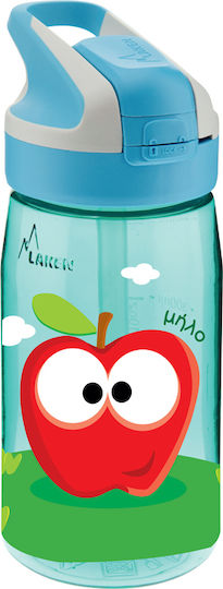Laken Cherry-Apple Kids Water Bottle Plastic with Straw Tritan Summit 450ml