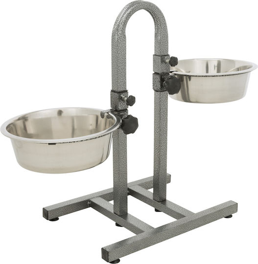 Trixie Edelstahl Schalen Futter & Wasser für Hund auf Basis von 2x 2.8lt 24cm in Silber Farbe