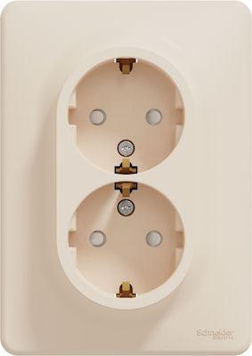 Schneider Electric Sedna Design Double Power Safety Socket Beige