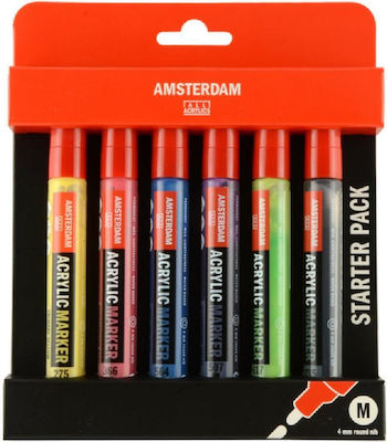 Royal Talens Amsterdam Acrylic Markers 4mm Multicolour 6pcs