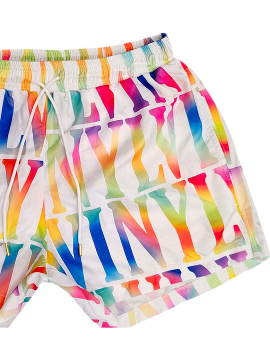 Men's Swimwear Shorts White with Patterns