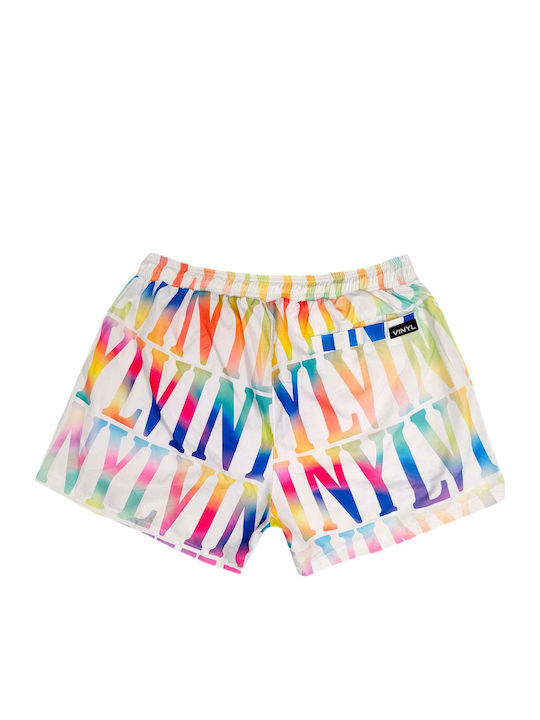Men's Swimwear Shorts White with Patterns