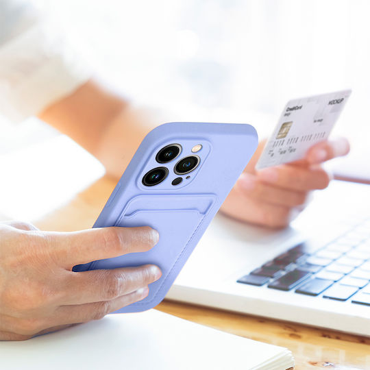 Sonique Card Back Cover Σιλικόνης με Υποδοχή για Κάρτες Λιλά (Redmi Note 12 Pro+)