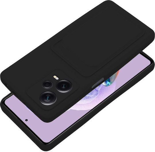 Sonique Card Back Cover Σιλικόνης με Υποδοχή για Κάρτες Μαύρο (Redmi Note 12 Pro+)